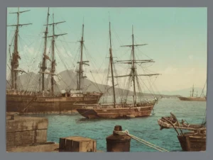 Boten de haven van Napels