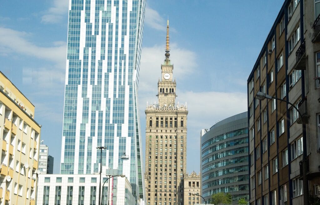 view of skyscrapers in city