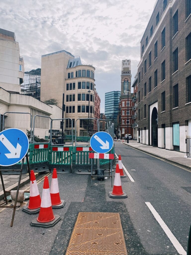 roadworks in city